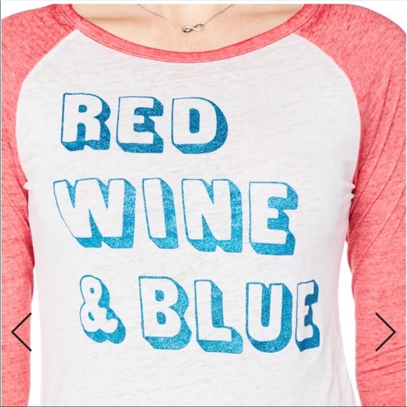 Freeze | Red Wine & Blue Baseball Tee For July 4th - Picture 8 of 8